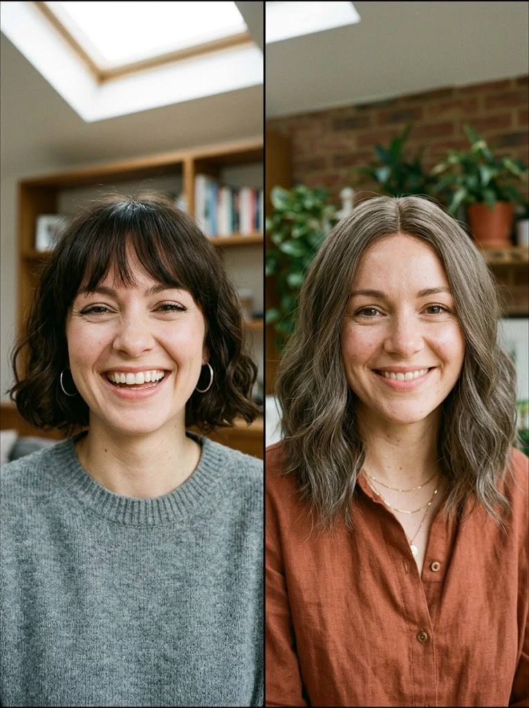 Visual comparison of short 10-inch blunt bob, medium 12-to-14-inch soft-wave bob, and long 14-to-16-inch layered lob silhouettes