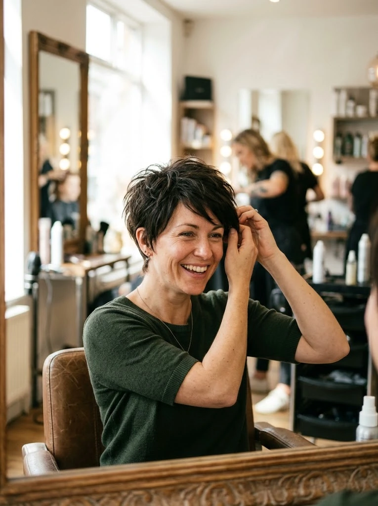 Short wig decision scorecard comparing bob and pixie wigs across beginner friendliness, face framing, styling, versatility and transition from long hair